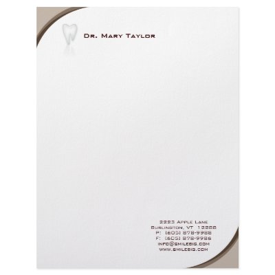 Dental Molar Stationery Beige Curve Logo by BestCards