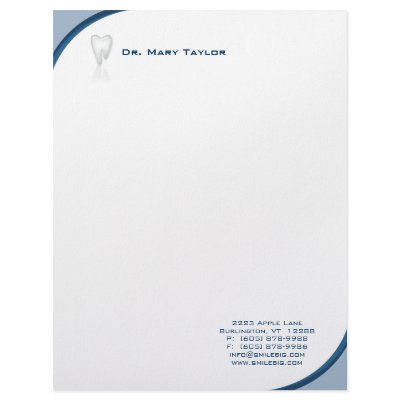 Dental Molar Stationery Blue Curve Logo by BestCards