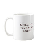 Dental Molar Tooth Logo Coffee Mug Beige Curve