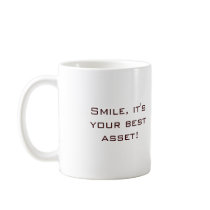 Dental Molar Tooth Logo Coffee Mug Beige Curve