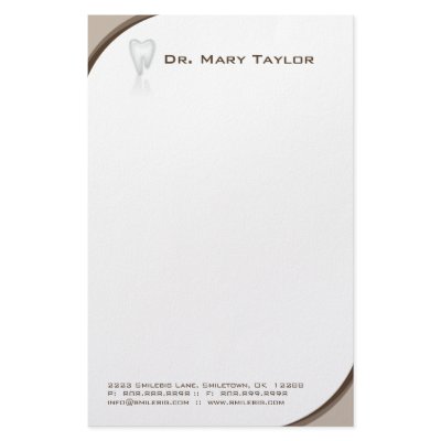 Dental Molar Tooth Stationery Beige Curve by BestCards