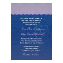 Dentelle de bleu marine et de pourpre épousant F32 Cartons D'invitation