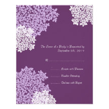 Dentelle de la Reine Anne pourpre épousant RSVP Invitations