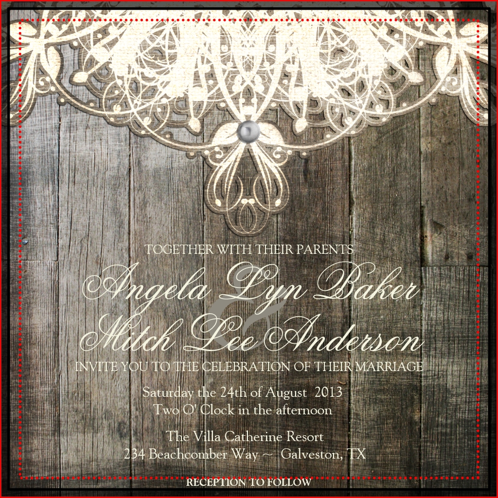 Dentelle rustique Invitations de mariage Dentelle rustique Invitations de mariage