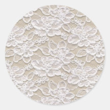 Dentelle florale vintage autocollant rond