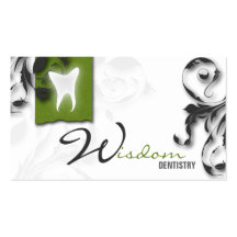 Dentist Business Card Elegant Monogram Green