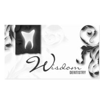Dentist Business Card Elegant Monogram Grey