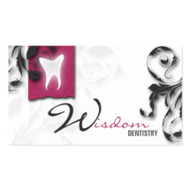 Dentist Business Card Elegant Monogram Pink