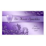 Dentist Business Card Purple Sparkle Leaf Tooth