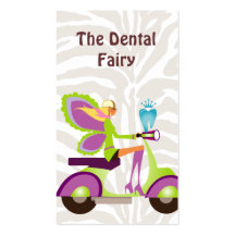 Dentist Business Card Scooter Cute Fairy