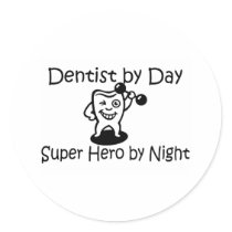 Dentist By Day Suup Hero By Night Stickers