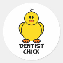 Dentist Chick Round Stickers