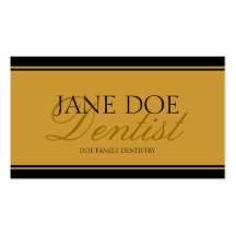 Dentist Gold Script Business Card Template