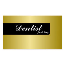 Dentist Orthodontist Business Card Simple Gold
