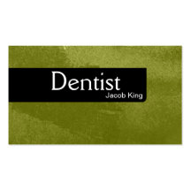 Dentist Orthodontist Business Card Simple Green
