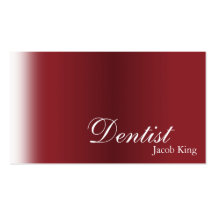 Dentist Orthodontist Business Card Simple Red