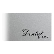 Dentist Orthodontist Business Card Simple Silver