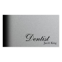 Dentist Orthodontist Business Card Simple Silver