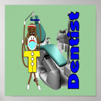 Dentist Poster--Sock Monkey design, adorable