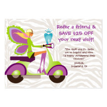 Dentist Referral Card Scooter Cute Fairy Business Card Template