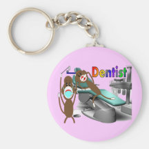Dentist Sock Monkey Gifts--Unique Keychain
