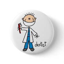 Dentist Stick Figure Button