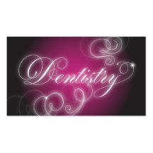 Dentistry Business Card Elegant Flourish Glow Teal