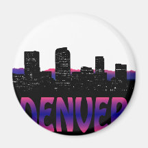 Denver Colorado Skyline Magnets