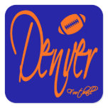 Denver Football Square Stickers