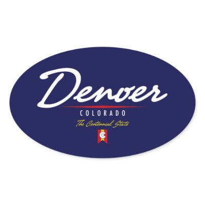Denver Script Oval Sticker by TurnRight