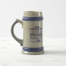 Denver Square Blueprint Beer Stein Mugs