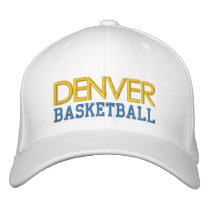 DENVER White Basketball Cap Embroidered Hats