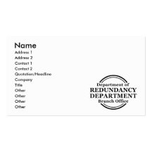 Department of Redundancy Business Profile Card Business Card Templates
