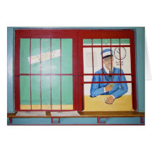 Depot Mural-Ticket Window, Alpine, TX Cards