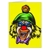 Depraved Evil Clown Greeting Cards