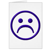 Depressed , Sad & Blue Face Greeting Card