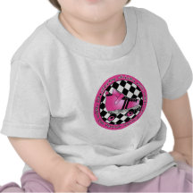 Derby Chicks Roll With It - Hot Pink Black White Tee Shirts