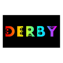 Derby : skullphabet cartes de visite personnelles