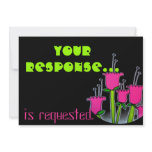 dern Black with Tulips Response Card Personalized Invite