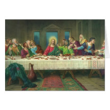Dernier dîner vintage avec le Jésus-Christ et les  Carte De Vœux