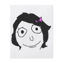 Derpina Black Hair Brunette Rage Face Meme Full Color Flyer