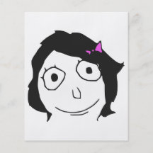 Derpina Black Hair Brunette Rage Face Meme Full Color Flyer