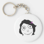 Derpina Black Hair Brunette Rage Face Meme Key Chains