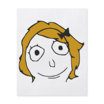 Derpina Blonde Yellow Hair Rage Face Meme Full Color Flyer