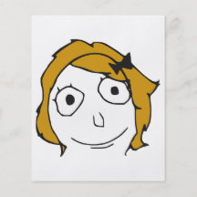 Derpina Blonde Yellow Hair Rage Face Meme Full Color Flyer