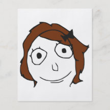 Derpina Brown Hair Rage Face Meme Flyer
