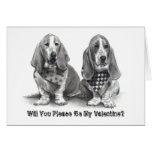 Des CHIENS de BASSET, vous veuillez être mon Valen Cartes De Vœux