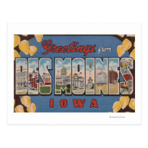 Des Moines, Iowa - grandes scènes 2 de lettre Cartes Postales