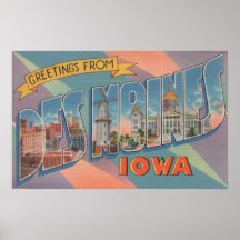 Des Moines, Iowa - grandes scènes 3 de lettre Posters