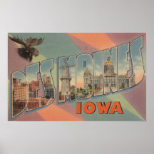 Des Moines, Iowa (tête d'orignaux) Posters